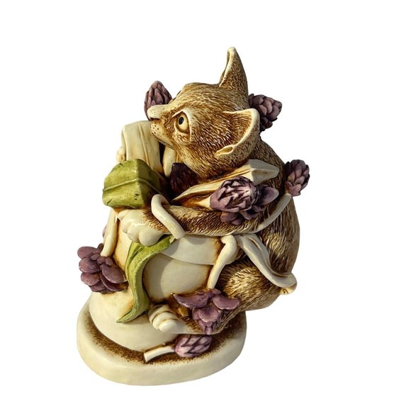 Vtg. Harmony Kingdom 1997 Cat Figurine Trinket Box Figurine Algenon Flower Pot - Picture 2 of 9